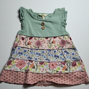 Matilda Jane Girls Ruffle Tired Top | Size 6 | Floral Patchwork